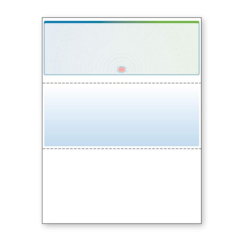 DocuGard Blue/Green Sunburst Premier Prismatic Top High Security Check Paper - QuickBooks & Laser/Inkjet Printer Compatible - 13 Security Features - 500 Blank Business Checks (04565) - Image 1